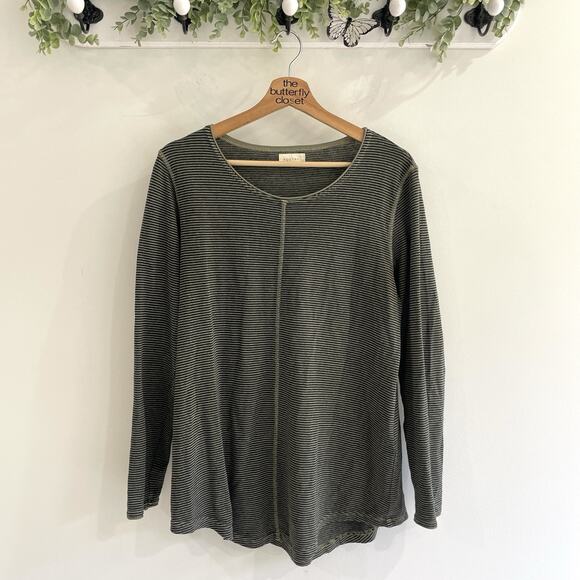 Poetry Green Striped Organic Cotton And Hemp Blend Size 8 X9010 - Picture 1 of 4